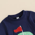 Lioraitiin Toddler Boys Outfits Golf Embroidered Short Sleeve Tops