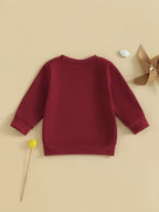 Toddler Baby Girl Boys Sweatshirt Letter Embroidery Round Neck Long