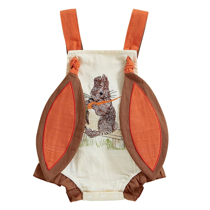 Lioraitiin Newborn Baby Boys Girls Easter Romper Sleeveless Square
