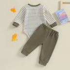 Lioraitiin 0-18M Newborn Baby Boy Girl Waffle Knit Striped Romper
