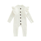 Lioraitiin 0-18M Baby Girl’s Knitted Long Sleeve Jumpsuit Fashion