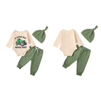 Lioraitiin Baby Boy Outfit Tractor Print Long Sleeve Rompers and