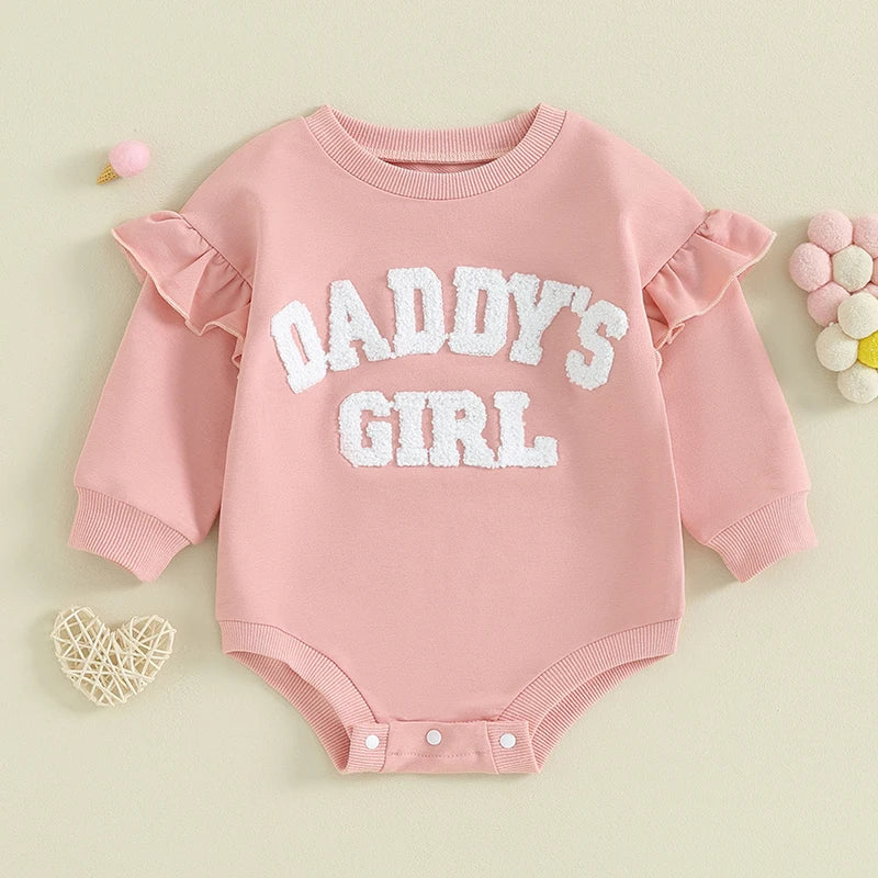 Lioraitiin 0-18M Daddys Girls Newborn Baby Ruffle Long Sleeve