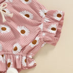 Lioraitiin 0-18M Baby Girls Shorts Sets Flying Sleeve Letter Print