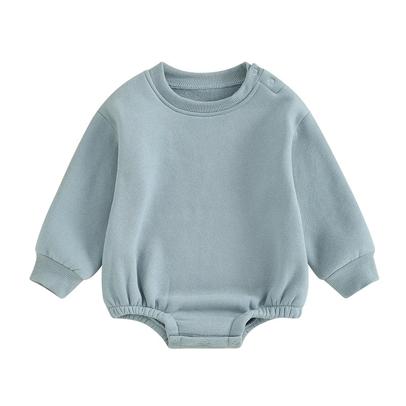 Lioraitiin 0-18M Newborn Baby Boy Girl Outfits Fleece Solid Color