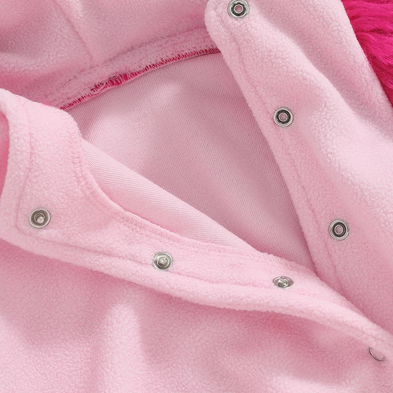 Lioraitiin 0-24M Newborn Baby Girl Flamingo Costume Fuzzy Long Sleeve