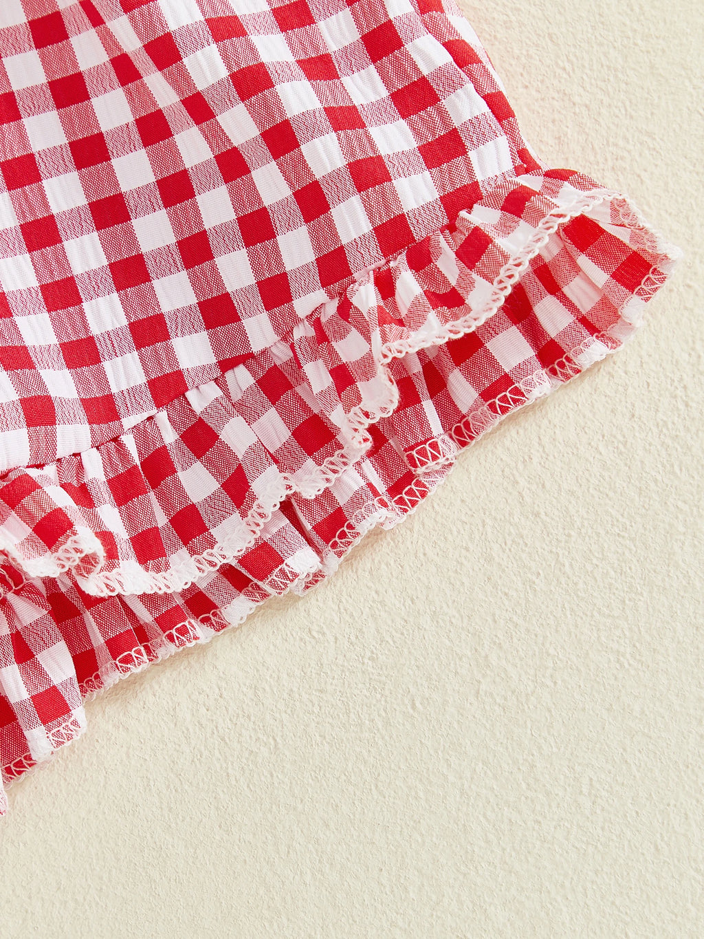 Lioraitiin Toddler Baby Girl Outfit Strawberry Embroidered Plaid Bows