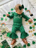 Lioraitiin Baby Girls Irish Day Outfits Long Sleeve O Neck Letter