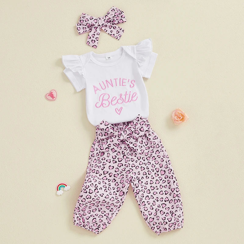 Lioraitiin Baby Girls Outfits Short Sleeve Letter Print Romper with