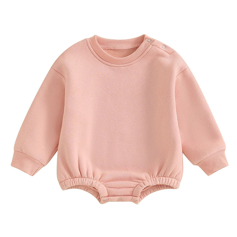 Lioraitiin 0-18M Newborn Baby Boy Girl Outfits Fleece Solid Color