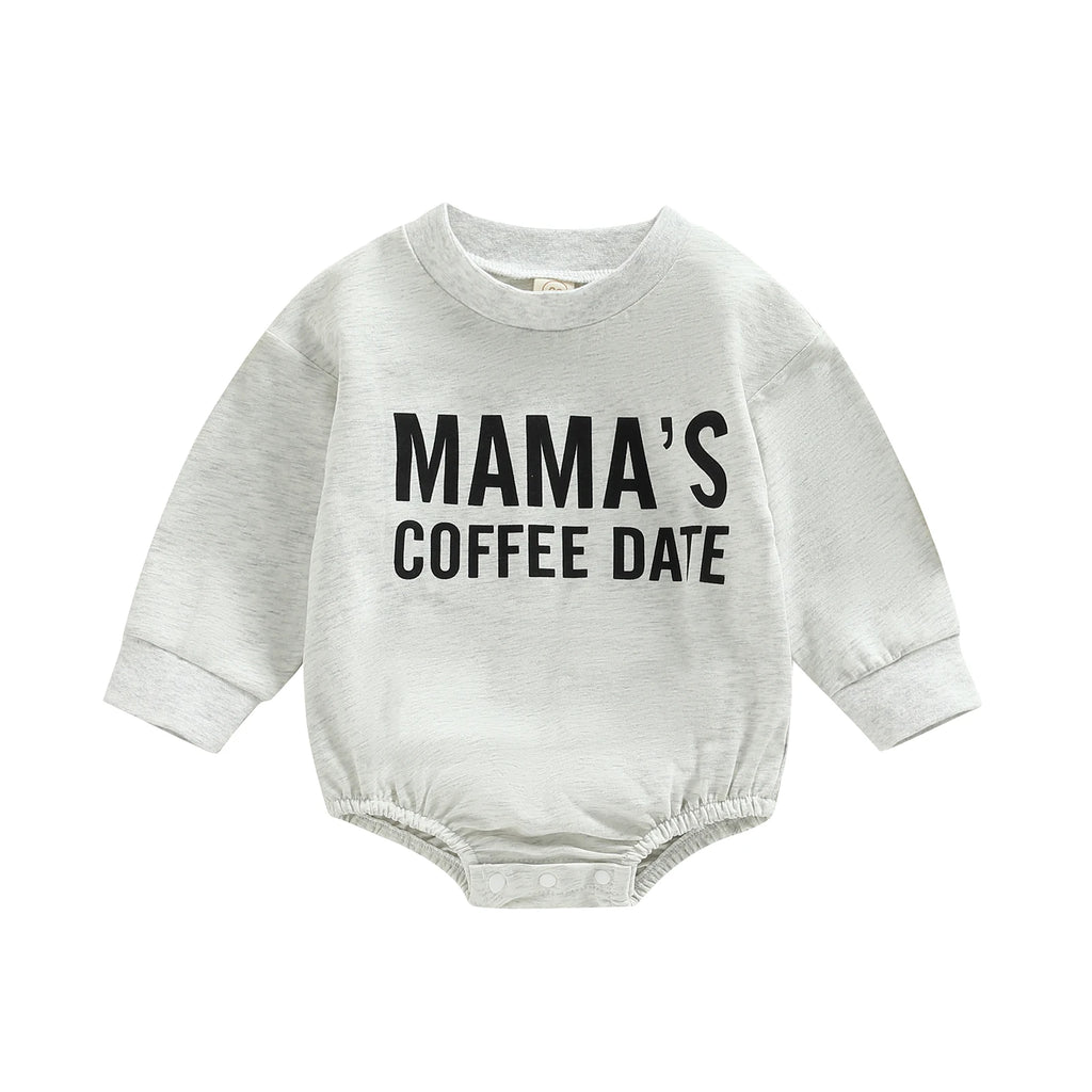 Lioraitiin 0-12M Infant Baby Boy Girl Bodysuit Letter MAMA's Coffee