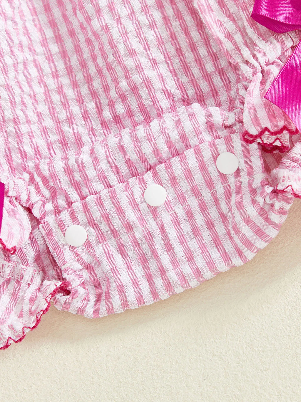 Lioraitiin Baby Girls Birthday Romper Plaid Print Letter Donut