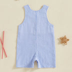 Lioraitiin Baby Boy 4th of July Romper Star Letter Striped Sleeveless