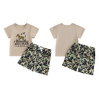 Lioraitiin Toddler Baby Boy Duck Outfit Short Sleeve T-shirts Elastic