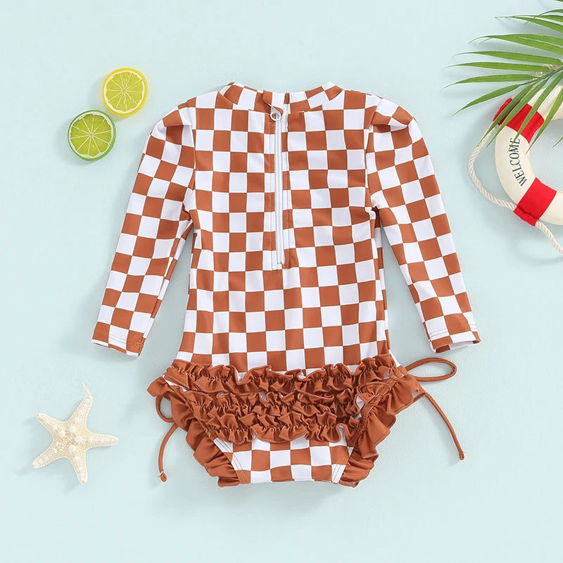 Lioraitiin Newborn Girls Bikini Beach Swimwear Long Sleeve