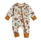 Lioraitiin 0-12M Infant Baby Boys Jumpsuit Long Sleeve Cow/Horse