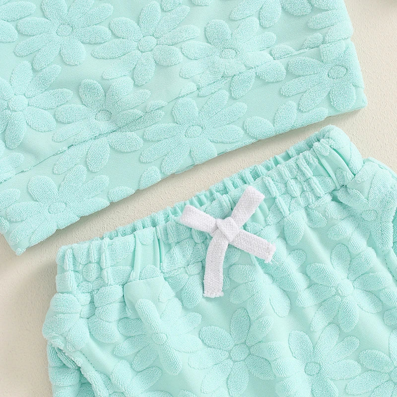 Lioraitiin Toddler Girl Outfit Daisy Embroidery Long Sleeve