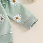 Lioraitiin Toddler Girl Outfit Daisy Print Long Sleeve Sweatshirt