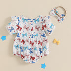 Lioraitiin Baby Girl 4th of July Outfit Love Heart Star Pattern