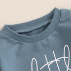 Lioraitiin Baby Boys Sweatshirts Rompers Letter Print Round Neck Long