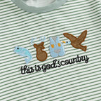 Lioraitiin Baby Boys Rompers Letter Animals Embroidery Stripe O-Neck