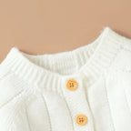 Lioraitiin Infant Jumpsuit and Cap, Solid Color Long Sleeve
