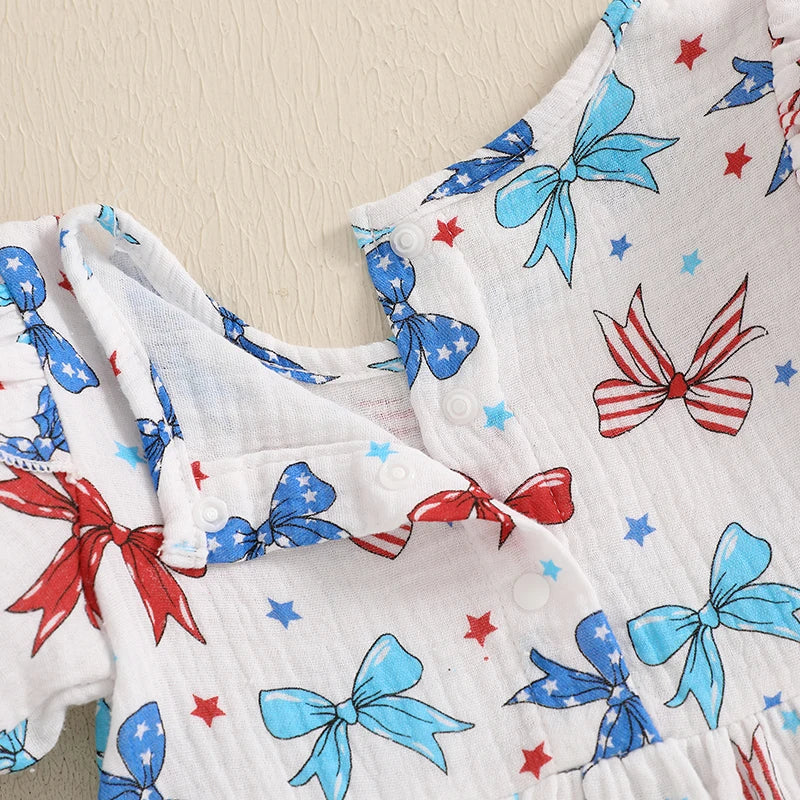 Lioraitiin Baby Girl 4th of July Outfit Love Heart Star Pattern