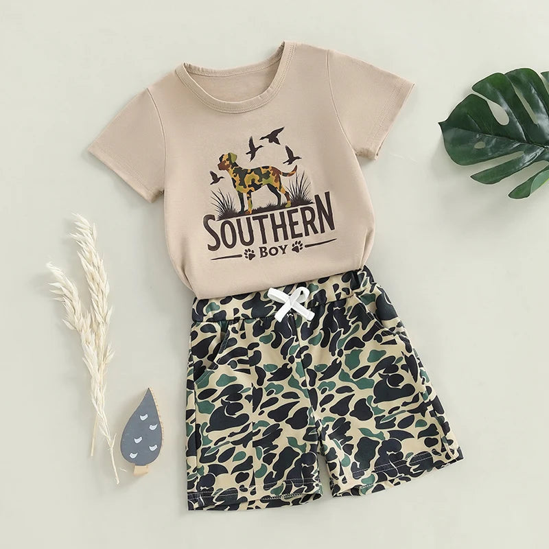 Lioraitiin Toddler Baby Boy Duck Outfit Short Sleeve T-shirts Elastic