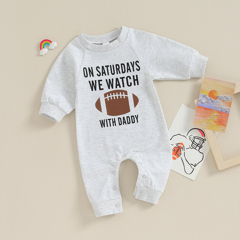 Lioraitiin 0-18M Infant Baby Girl Boy Romper Soccer Letter Print Long