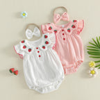Baby Girls 2 Piece Outfits Adorable Strawberry Embroidery Flying
