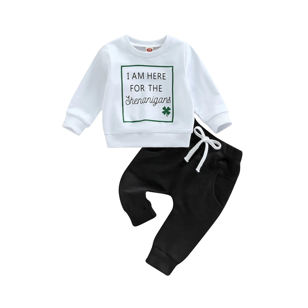 Lioraitiin 0-3Years Toddler Boys Outfit Sets St. Patrick's Day Long