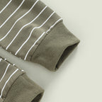 Lioraitiin 0-3Years Baby Boys Pants Set Striped Long Sleeve Crew Neck
