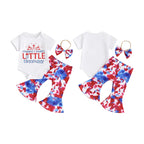 Lioraitiin Baby Girls 4th of July Outfit Letter Print Short Sleeves