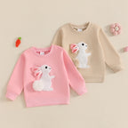Lioraitiin Toddler Girls Boys Sweatshirts Easter Rabbit Embroidered