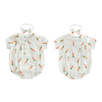Lioraitiin Baby Girls Rompers Easter Carrot Print Doll Collar Short