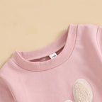 Lioraitiin Baby Girls Boys Easter Rompers Plush Bunny Embroidery Fur
