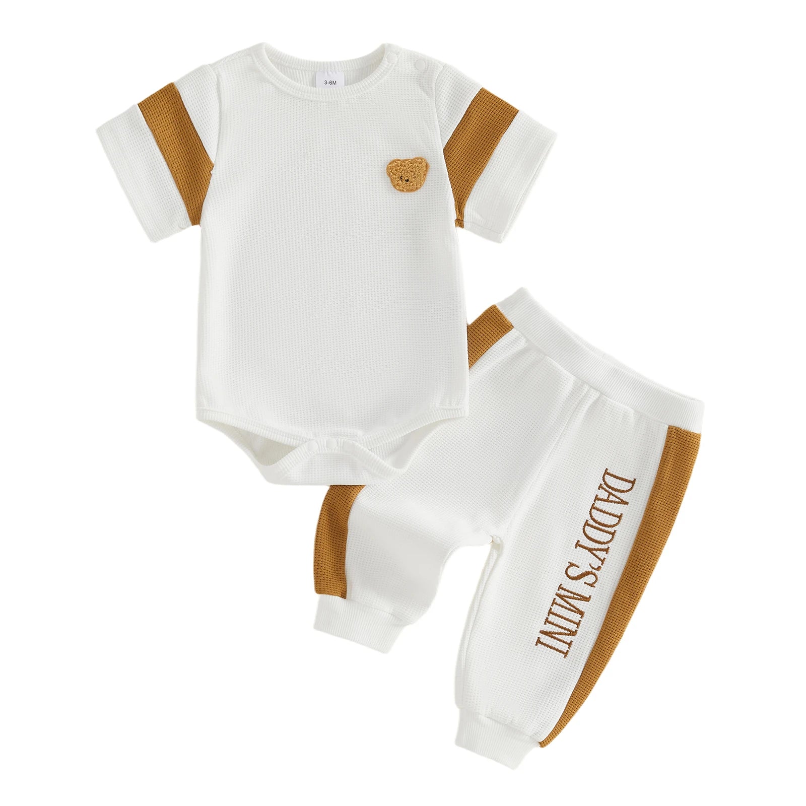 Lioraitiin Baby Boy Outfit Golf/Cartoon Bear Pattern Crew Neck Short