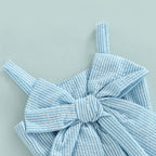 Lioraitiin 0-18M Newborn Baby Girl 2Pcs Sweet Set Striped Print Big