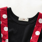 Lioraitiin Newborn Baby Girl Fly Sleeve Black Vest Top+Mini Dress