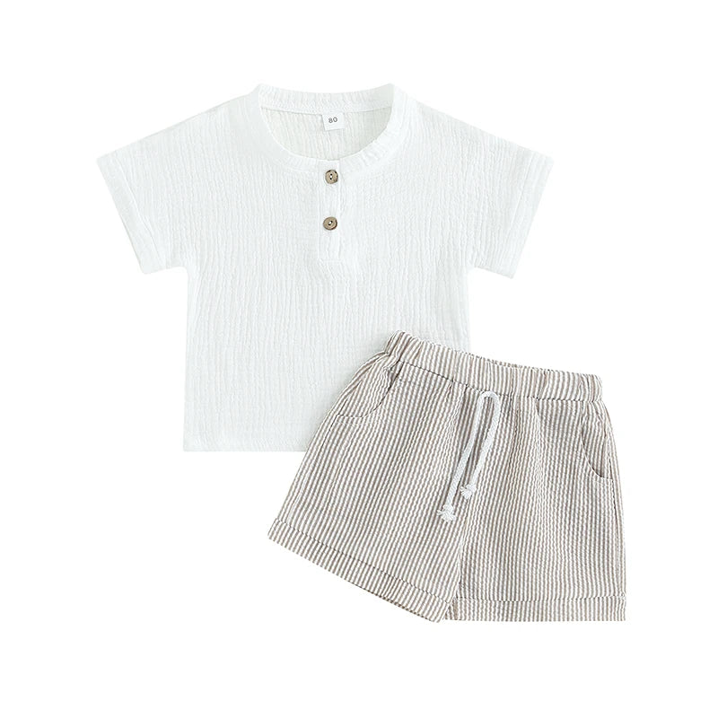 Lioraitiin 6M-4Y Toddler Baby Girls 2Pcs Outfits Short Sleeve T-Shirt
