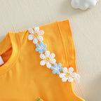Lioraitiin Baby Girls Rompers Floral Embroidery Plaid Ruffles Skirt