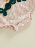 Lioraitiin Baby Girls Romper Fashionable Letter Goose Embroidery Crew