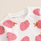 Lioraitiin Toddler Girls Outfits Strawberry Print Long Sleeve