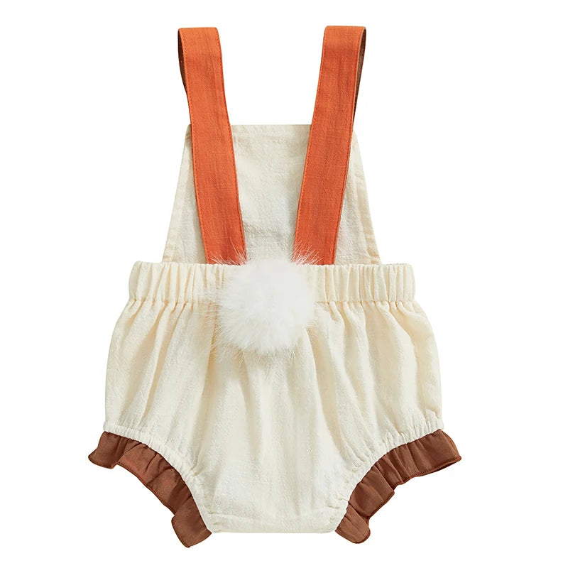 Lioraitiin Newborn Baby Boys Girls Easter Romper Sleeveless Square