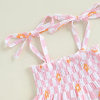 Lioraitiin Toddler Girl Outfits Plaid/Dot Print Spaghetti Strap Tank