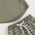 Lioraitiin 0-4Years Baby Kids Boys 2Pcs Set Short Sleeve Crew Neck