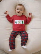 Toddler Baby Girls Boys Christmas Outfits Santa Claus Candy Print