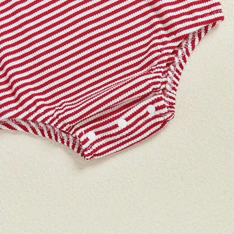 Lioraitiin Newborn Baby Girls Romper Lobster Stripe Pattern Short