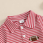 Lioraitiin Toddler Baby Boy Short Sleeve Football Embroidery T-Shirt