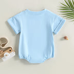 Lioraitiin 0-24M Baby Boys Girls Rompers Solid Short Sleeve O-neck